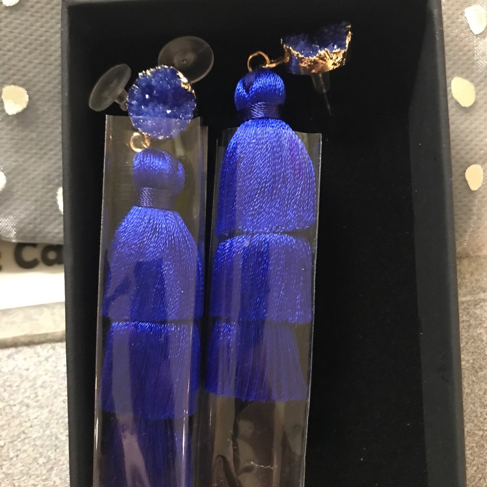 NEW Electric Blue tassel earring